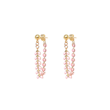 Load image into Gallery viewer, vine blush pink enamel earrings
