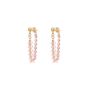 vine blush pink enamel earrings