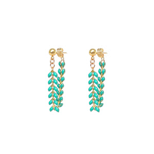 vine turquoise enamel earrings