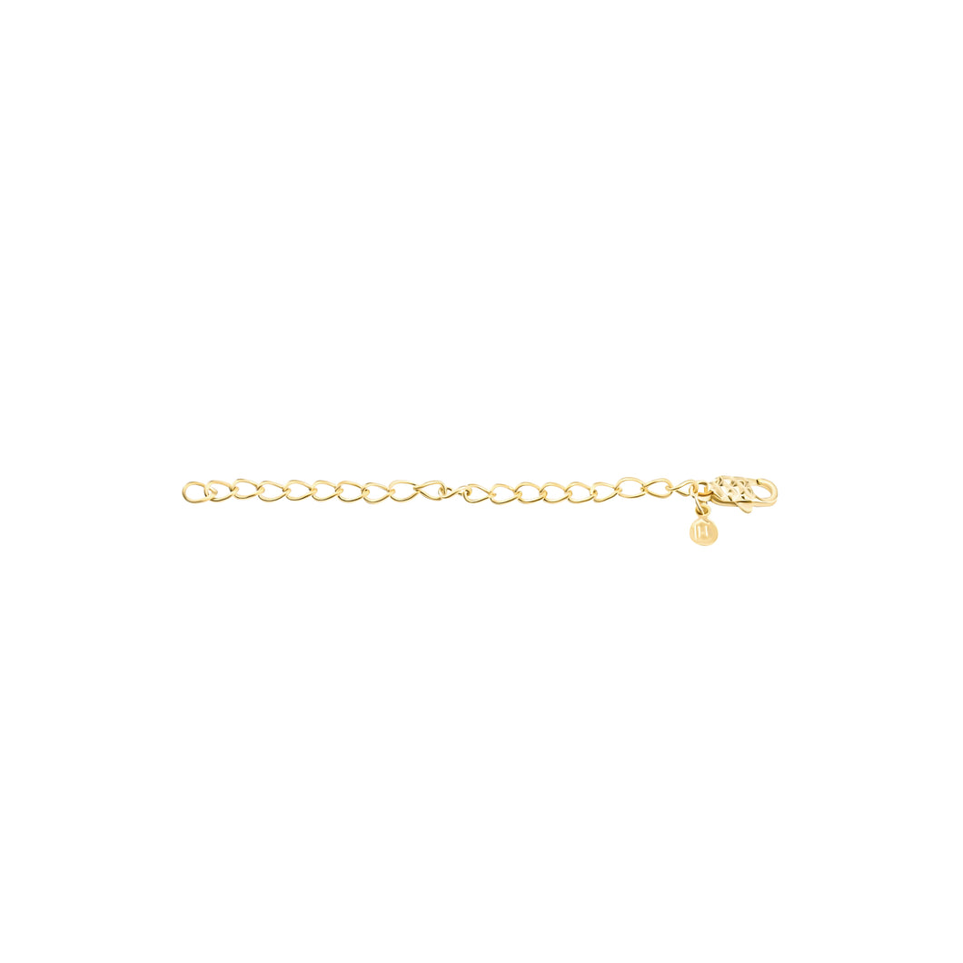 14k gold necklace extender that adds up to 3 inches to any necklace with a standard closure