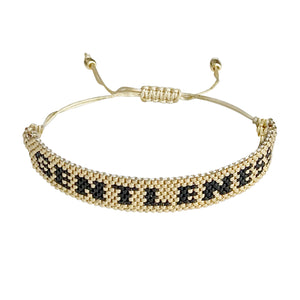 Gentleness Gold and Black beaded adjustable bracelet.