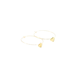 gold, Christian jewelry wire hoops with hearts