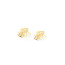 Load image into Gallery viewer, 14k gold, faith inspired, palm leaf stud earrings
