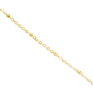14k gold, palm leaf longer necklace with satellite chain