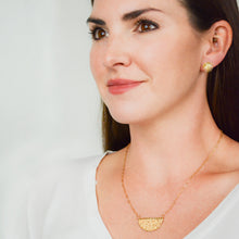 Load image into Gallery viewer, 14k gold-plated scale necklace with texture

