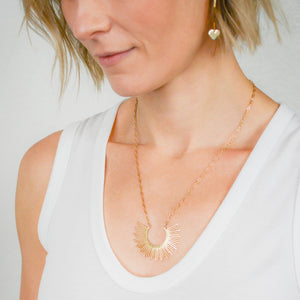 first day, light ray, 14k gold-plated necklace