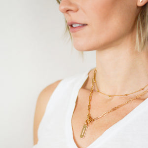 Dainty, 14k gold-plated satellite chain
