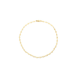 14k gold chain, Christian, flat bead necklace perfect for layering