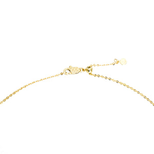 14k gold Christian cross necklace with adjustable chain length and lobster clasp