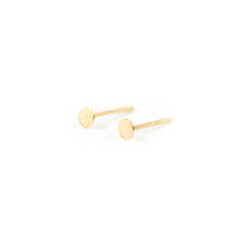 Load image into Gallery viewer, 14k gold, faith inspired, 3mm circle stud earrings
