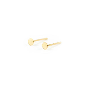 14k gold, faith inspired, 3mm circle stud earrings