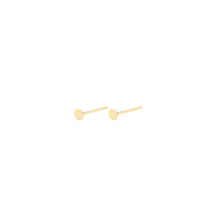 Load image into Gallery viewer, 14k gold, Christian jewelry, 3mm flat circle stud earrings
