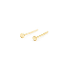 Load image into Gallery viewer, 14k gold, faith inspired, 2mm circle stud earrings
