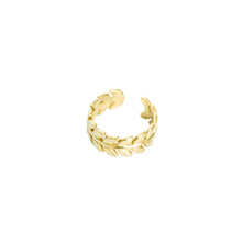 Load image into Gallery viewer, 14k gold, Christian jewelry, leaf and vines adjustable ring
