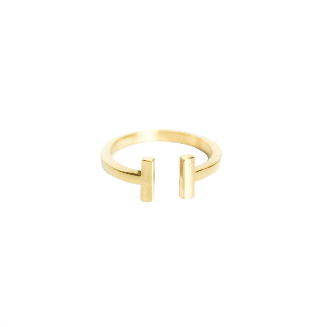 14k gold, faith inspired, bold adjustable stacking ring