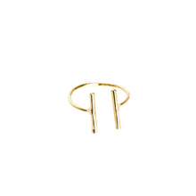 Load image into Gallery viewer, 14k gold, faith inspired, thin adjustable stacking ring
