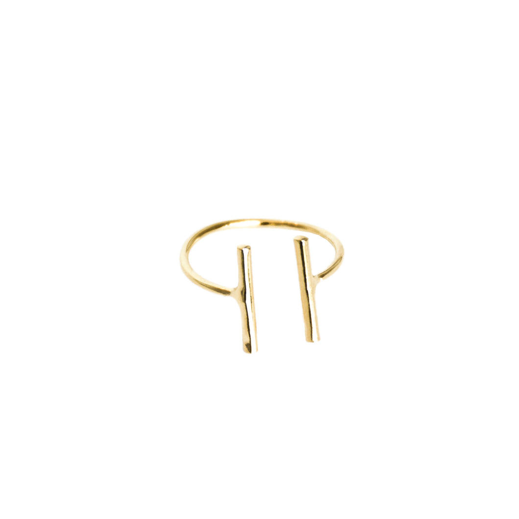 14k gold, faith inspired, thin adjustable stacking ring