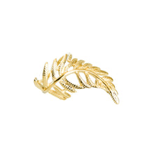 Load image into Gallery viewer, 14k gold, faith inspired, pretty and ornate leaf adjustable ring
