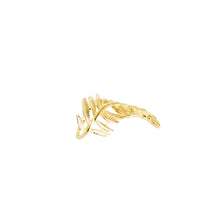 Load image into Gallery viewer, 14k gold, faith based, stylish leaf adjustable ring
