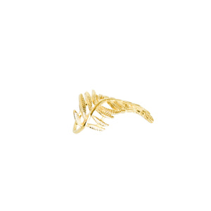 14k gold, faith based, stylish leaf adjustable ring