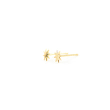 Load image into Gallery viewer, 14k gold, Christian jewelry, northern star stud earrings
