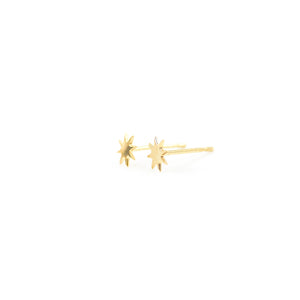 14k gold, Christian jewelry, northern star stud earrings