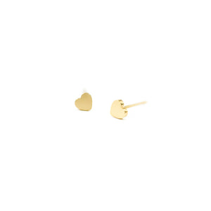 14k gold, faith inspired, pretty but simple heart stud earrings
