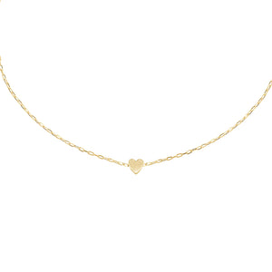 14k gold Christian layering necklace with heart bead